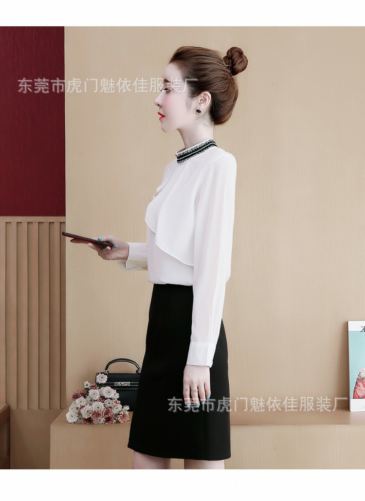 春秋新款上衣女士衬衫韩版女装长袖雪纺衫外贸尾货杂款服装清仓