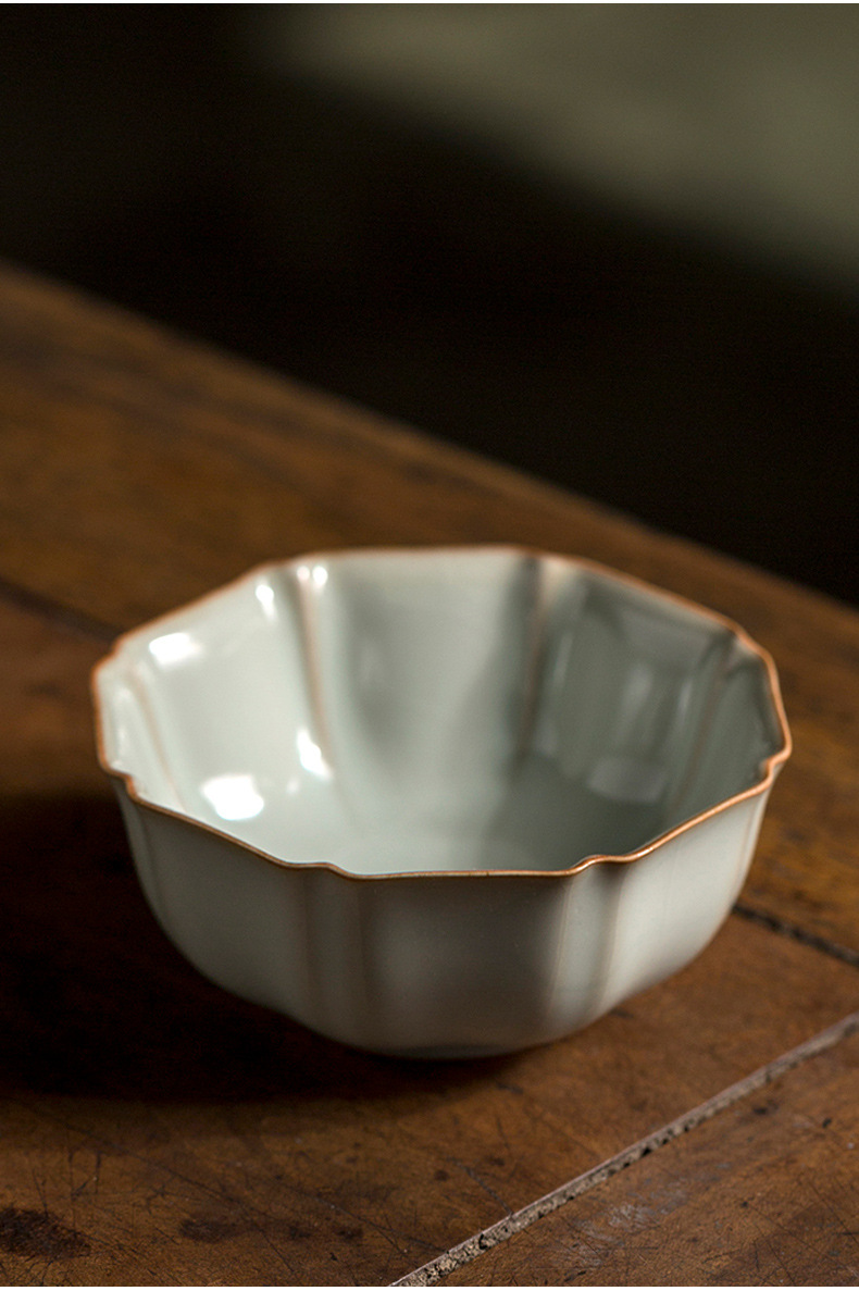 景德镇收藏汝窑开片主人杯陶瓷功夫茶杯个人杯品茗杯单杯礼品定制