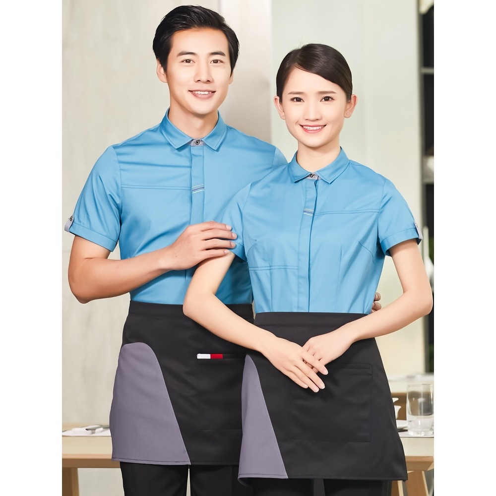 服务员工作服女餐饮衬衣港式茶餐厅连锁快餐店员工服装西餐厅制服