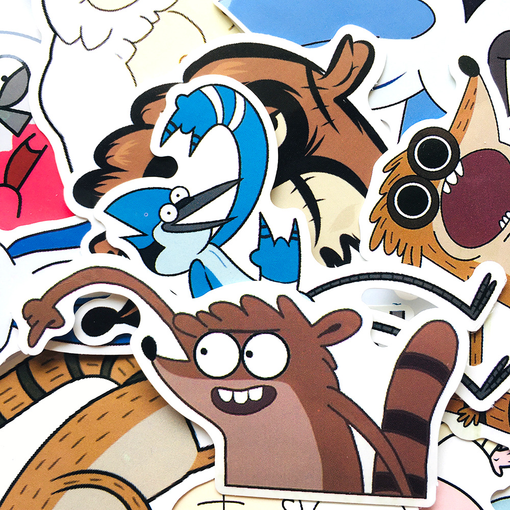 15张小套装美国regular show天兵公园涂鸦贴纸pvc行李箱汽车防水