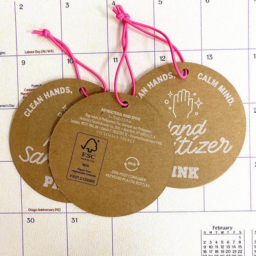 fsc认证吊牌环保牛皮纸服装吊牌环保定做大豆油墨印刷圆形小吊牌