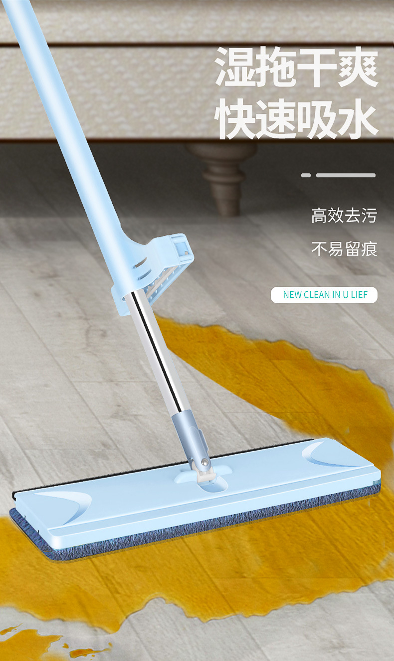 厂家批发懒人平板拖把大号一拖净免手洗替换布吸水干湿两用刮刮乐