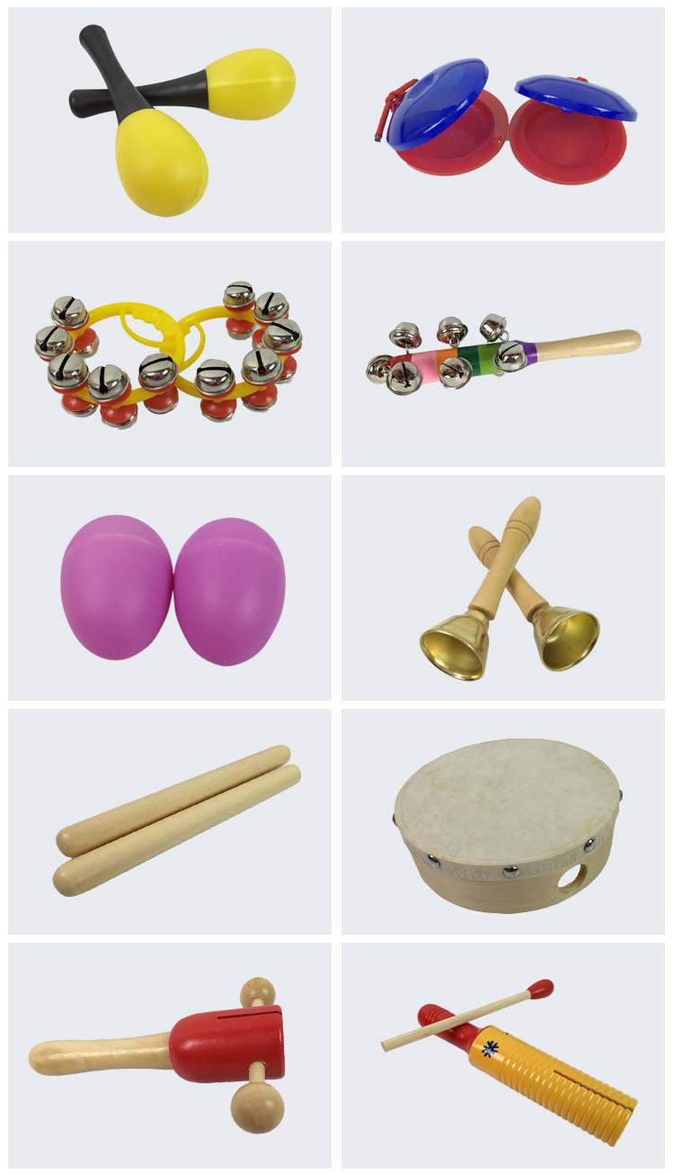 奥尔夫打击乐器婴幼儿音乐早教教具幼儿园 儿童音乐玩具铃鼓棒铃