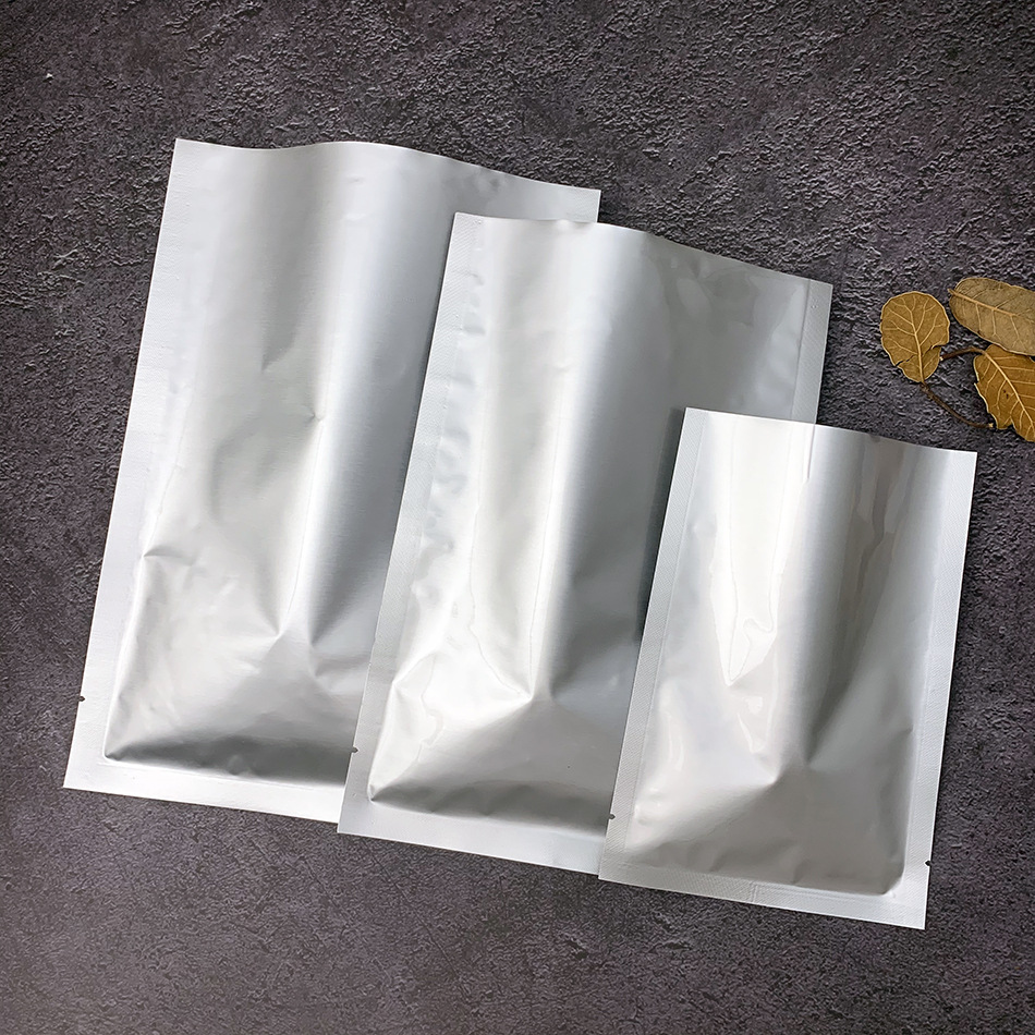 加厚纯铝箔袋现货三边封真空平口零食食品包装袋茶叶面膜包装袋