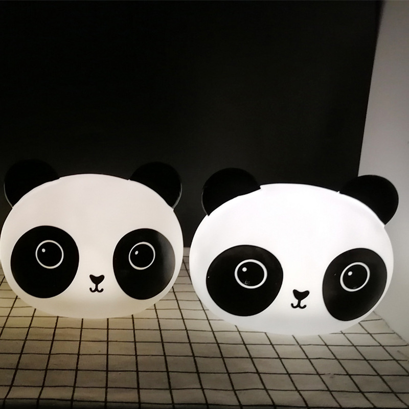 新款发光熊猫抱枕床头柜玩具大熊猫公仔夜光感应灯情人节礼物定制