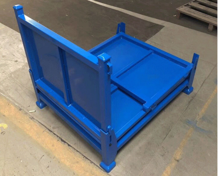 钢制周转箱金属折叠铁皮箱可堆高周转箱废料箱钢板箱 网箱批发