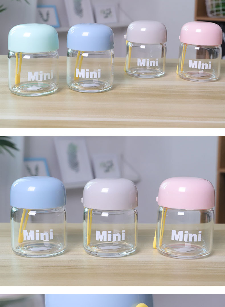 小巧可爱玻璃杯韩版便携迷你水杯男女学生创意简约随手杯小号杯子