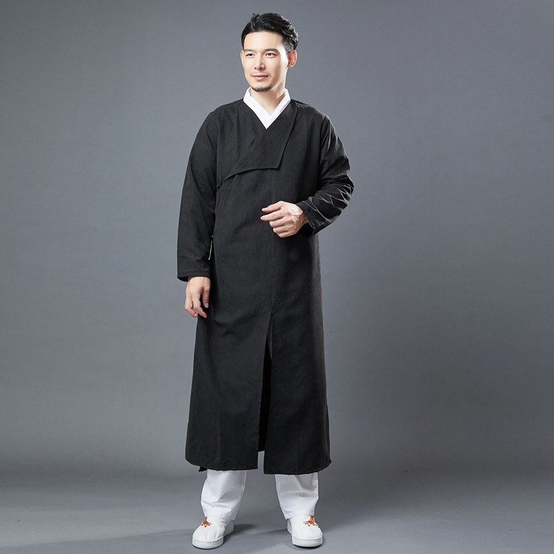 古风男装民国长衫男秋装新款古装衣服男中国风斜襟盘扣宽松大褂男