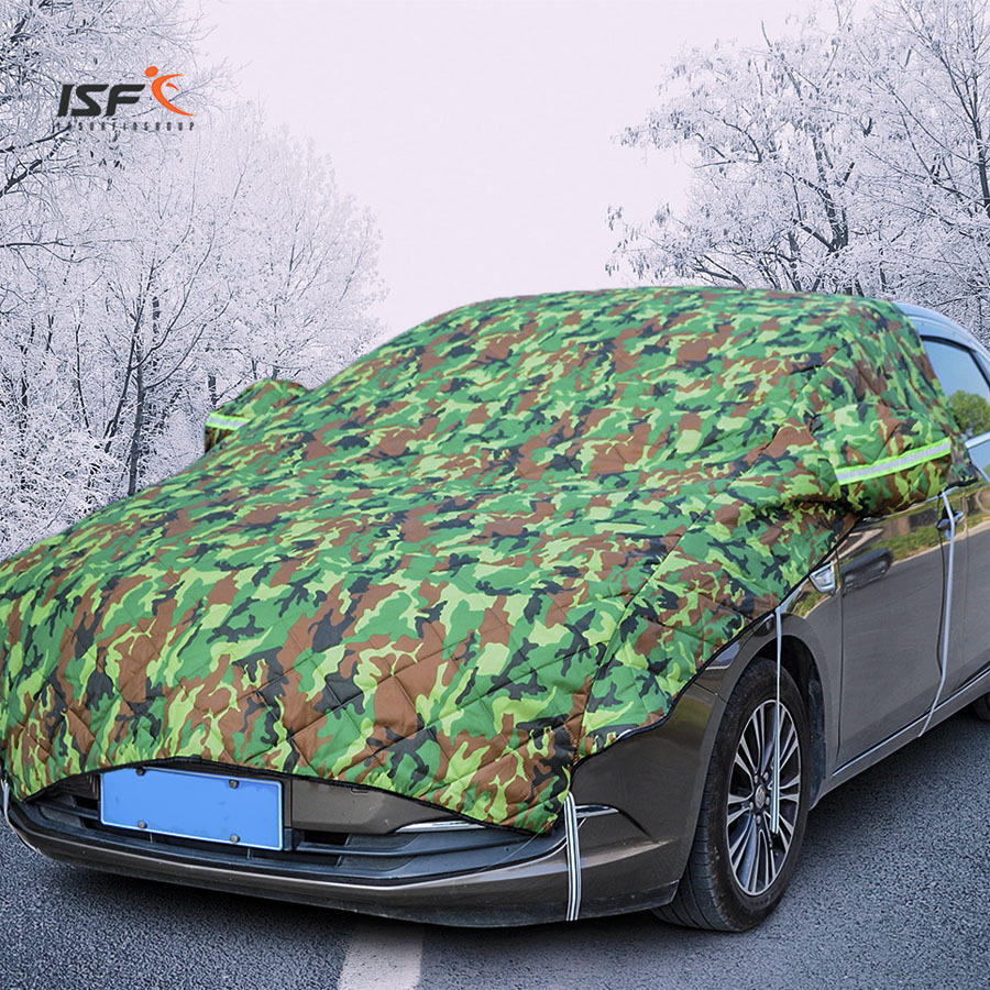 冬季棉被加厚汽车车衣半罩 前机盖防雪罩遮雪挡 防冰雹防雪挡批发