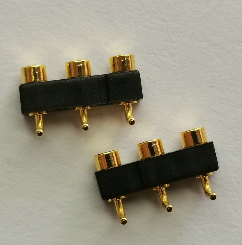 3p折弯母座pogopin信号连接器 共享充电宝手机电子产品顶针弹簧针