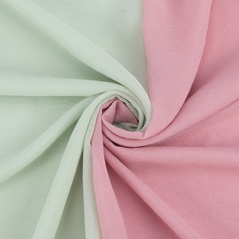 珍珠雪纺褶皱手抓花钻石珠面料 柔软飘逸透气 衬衫裙装汉服饰品