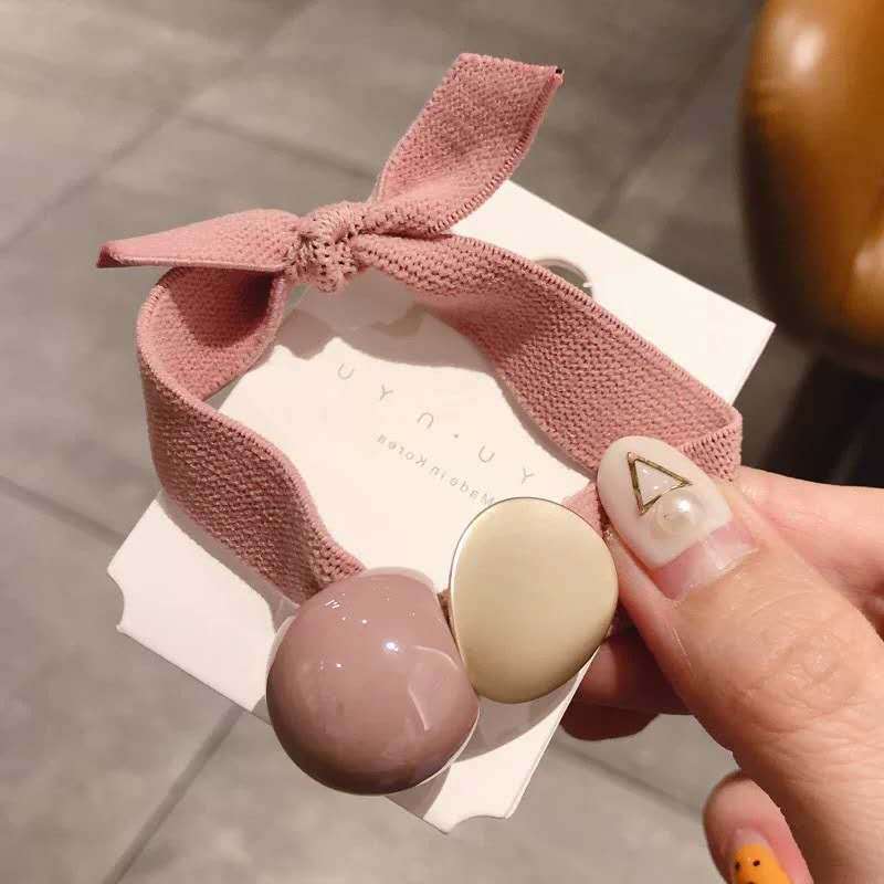 网红头绳简约大气好看发圈韩国女发饰扎丸子头球球橡皮筋皮套发绳