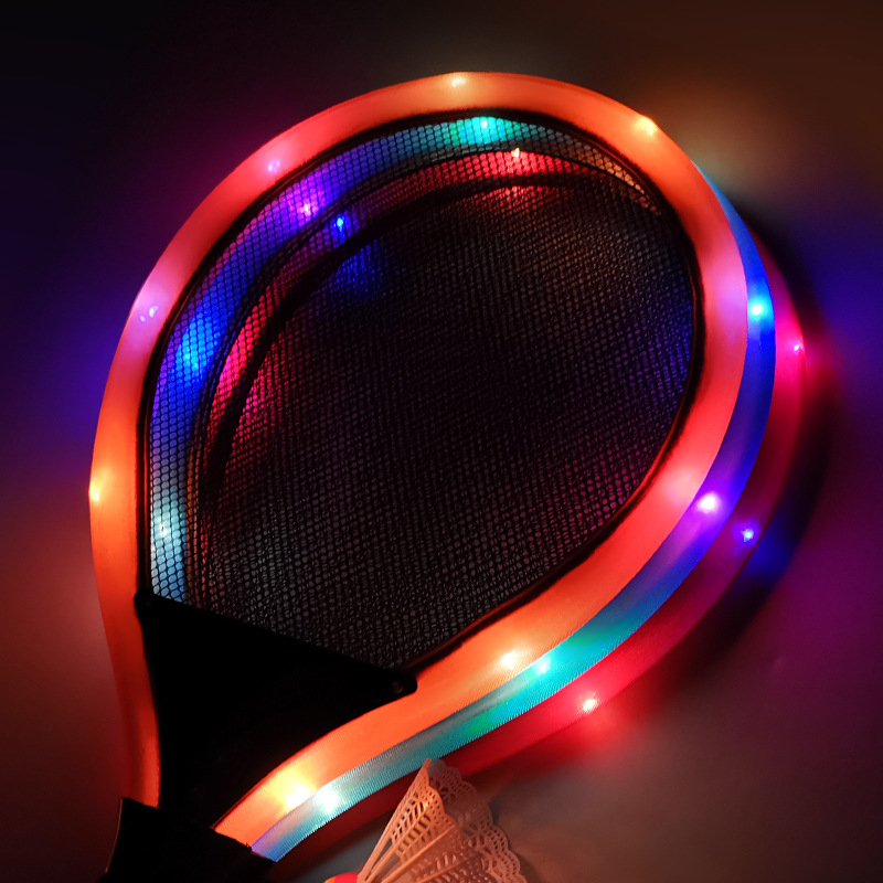 Children's Luminous Badminton Racket Set Parent-Child Outdoor Sports Luminous Racket Indoor Leisure Toys Night Market Stall