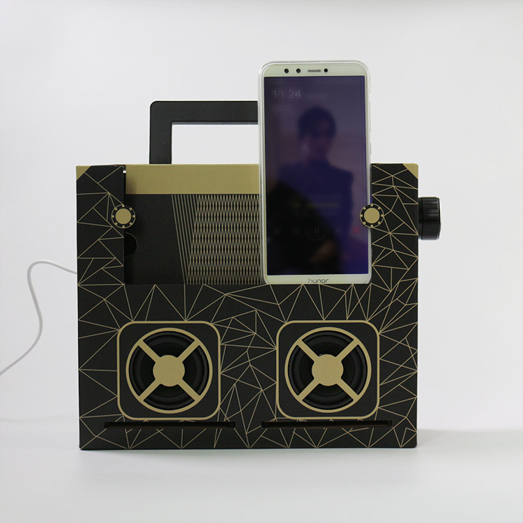 2020年新款 diy纸盒感应音箱 低音炮创意无线魔术纸盒音响 oem