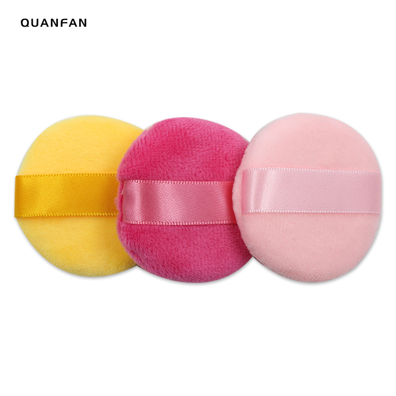 小圆形短毛干粉扑压制纤维化妆粉扑海绵化妆工具干粉扑工厂