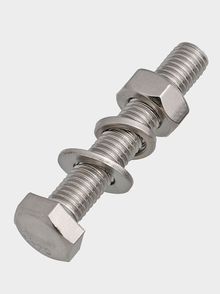 m8 304不锈钢外六角穿墙螺丝螺母套装组合大全加长螺杆螺栓平弹母