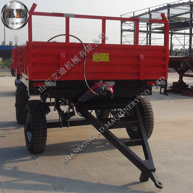 艾迪加工1至10吨双轴车斗 液压后翻四轮拖车 农用三向自卸车斗