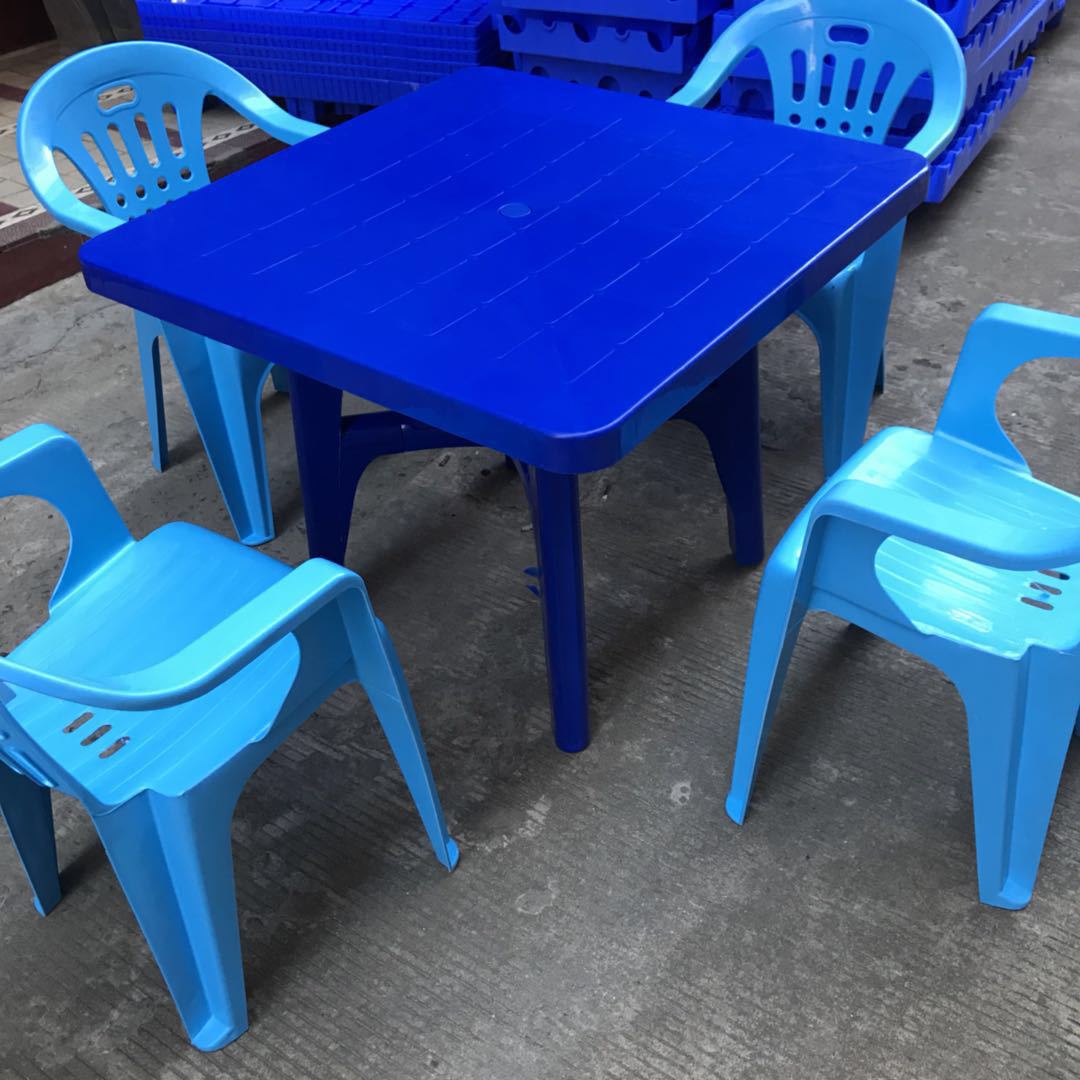 户外塑料桌椅 大排档饭店啤酒烧烤桌椅沙滩桌椅 方桌花园桌椅组合