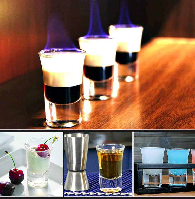 加厚底子弹杯 一口杯小酒杯白酒杯shot杯鸡尾酒杯 家用酒吧烈酒杯