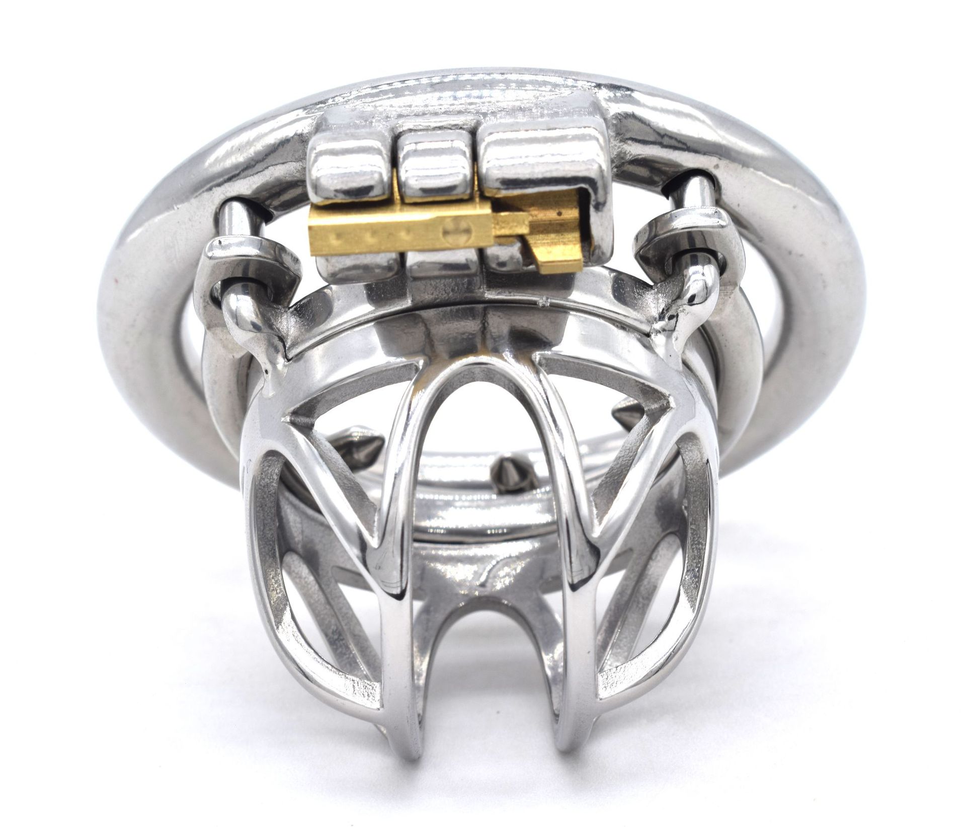 frrk新款短款头部重叠字母b对称圆环带防脱环不锈钢贞操锁控欲器