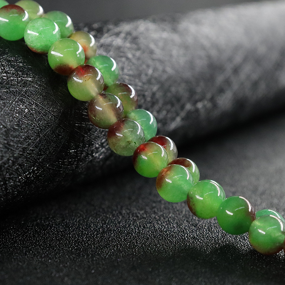8mm云南七彩天然玉石义乌地摊diy配件饰半成品纽扣玛瑙圆串散珠子