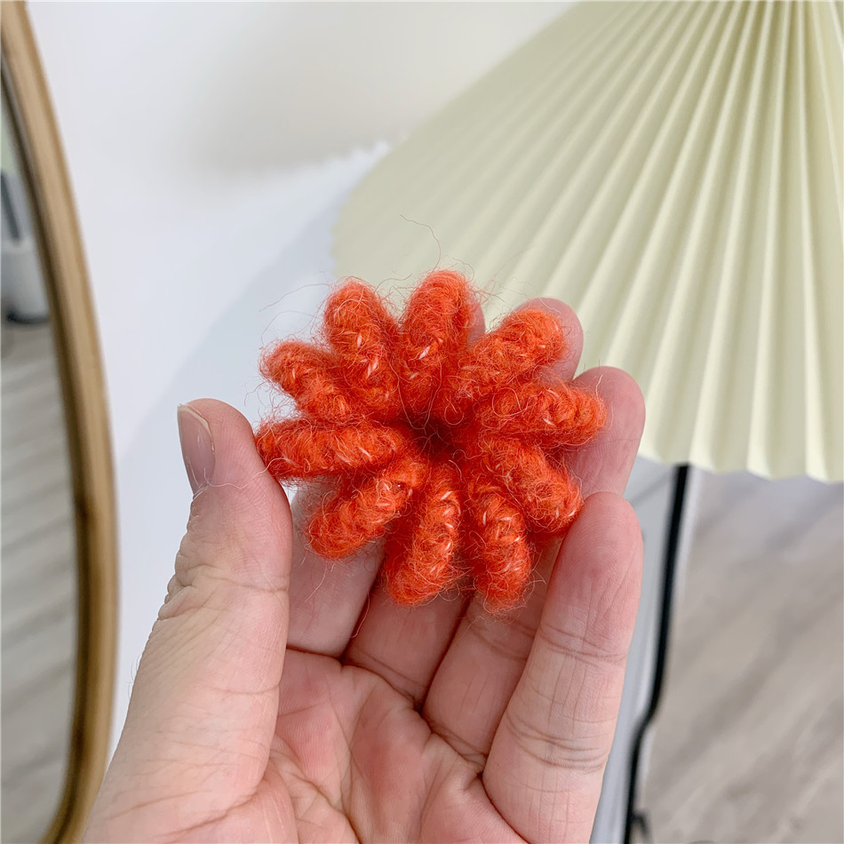 慵懒风毛线电话绳发圈基础百搭头绳发绳复古气质发饰女