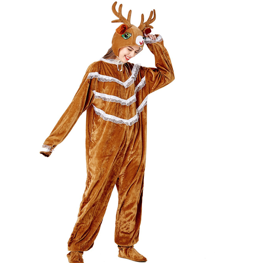 麋鹿圣诞节服装成人动物演出服卡通可爱舞台表演装扮派对扮演服饰