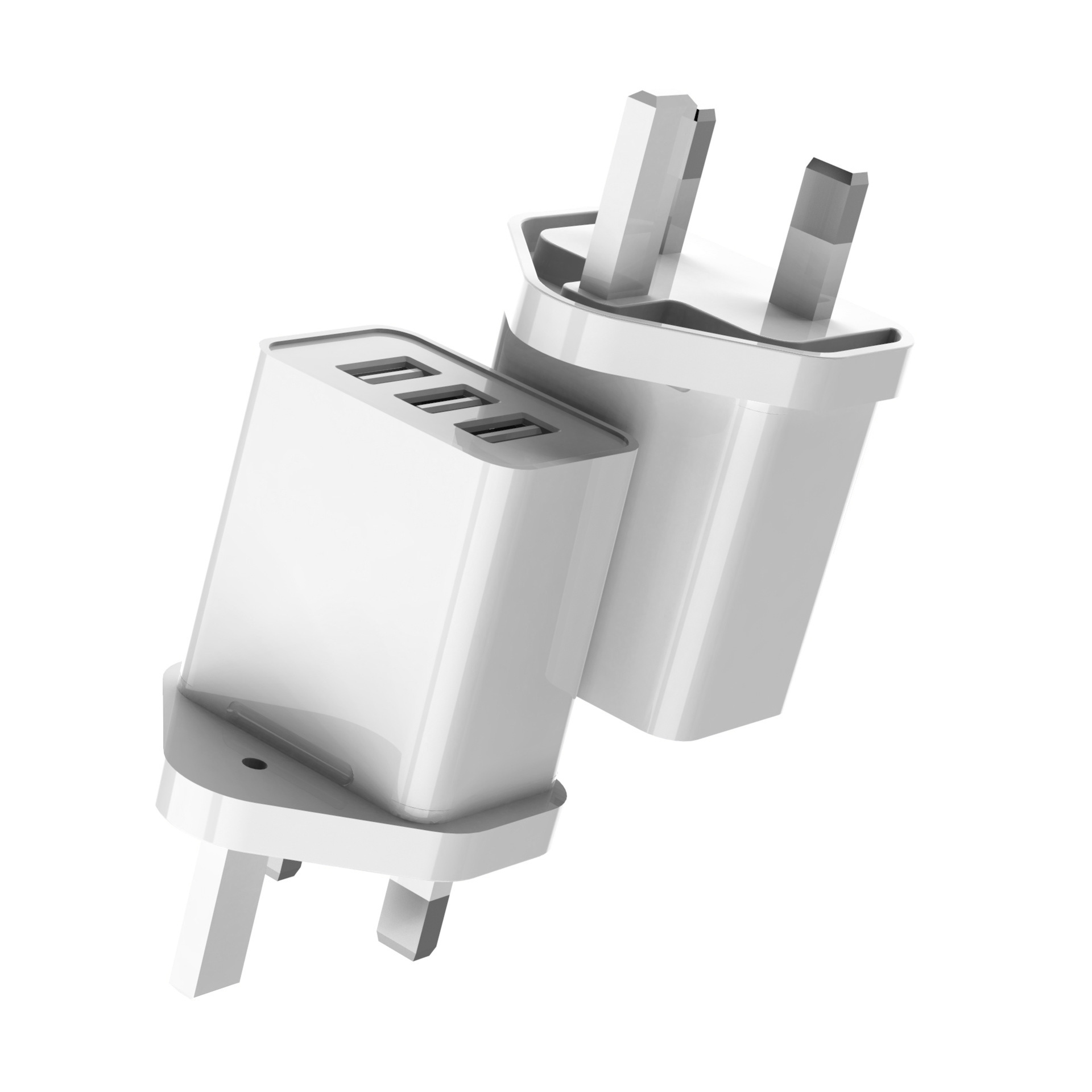 ce认证3usb手机充电器欧规美规fcc英规多口充电头欧标插头5v3a