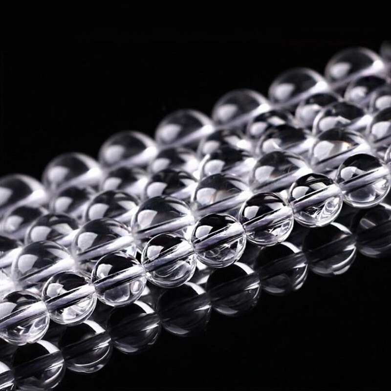 志诚 天然白水晶圆珠半成品散珠透明水晶材料diy配件批发4-16mm