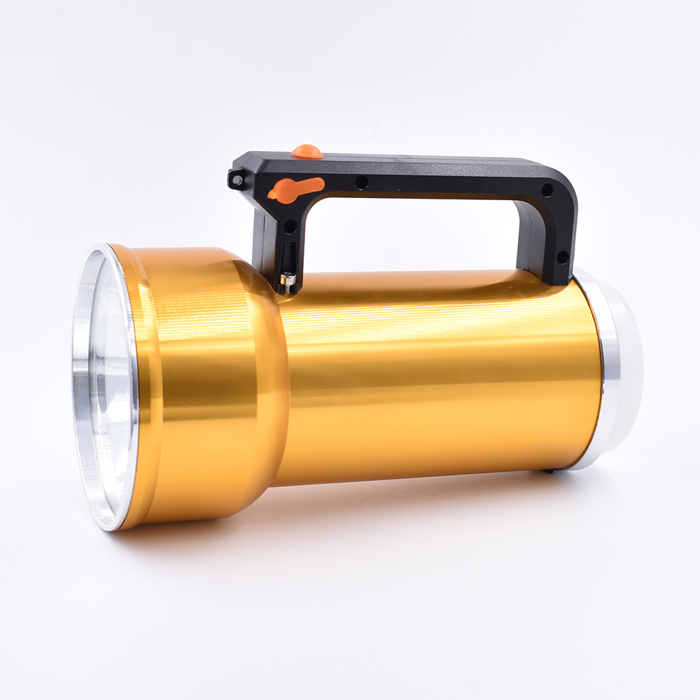 2020新款手提探照灯led充电铝合金强光远射手电筒尾部白光照明灯
