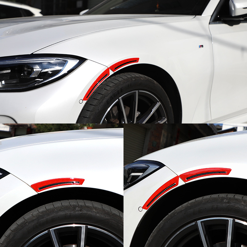 汽车轮眉贴纸车身反光贴纸反光贴条夜光夜间加宽加厚汽车防撞条贴