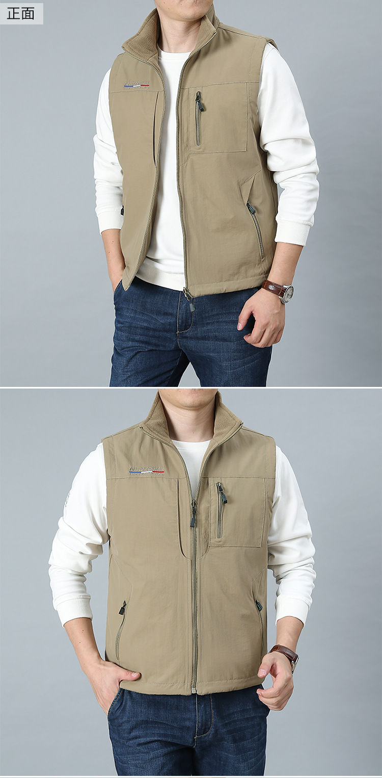 男士两面穿休闲马甲男装秋冬男式加绒背心潮流百搭马甲上衣1906a