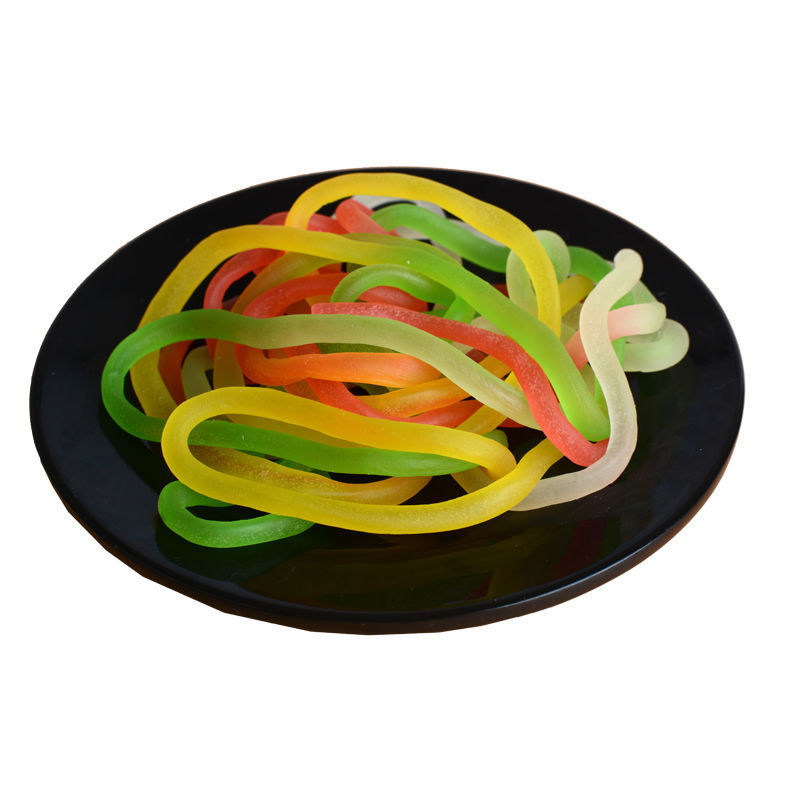 一件起批五彩绳软糖果趣味糖橡皮糖q糖儿童怀旧小零食水果五彩绳