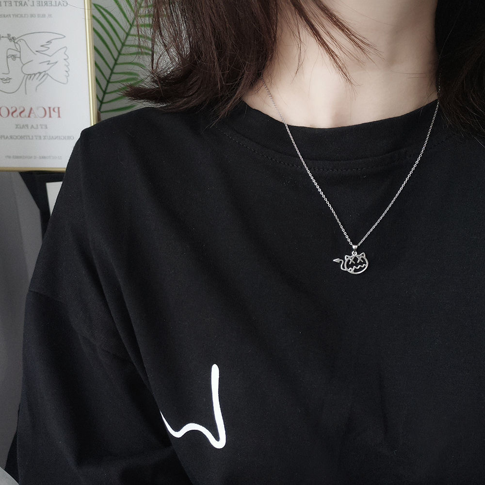 王琳凯同款小恶魔项链男女原创简约小鬼嘻哈网红街头蹦迪吊坠饰品