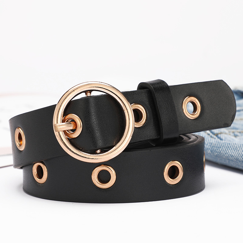 belt women‘s round buckle simple all-match korean color jeans belt student ring bf style ladies wholesale