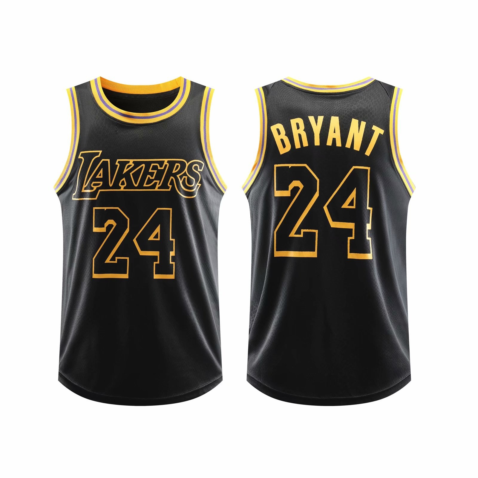 湖人球衣科比纪念版前24后24号黑曼巴蛇皮纹城市版黑金比赛服套装