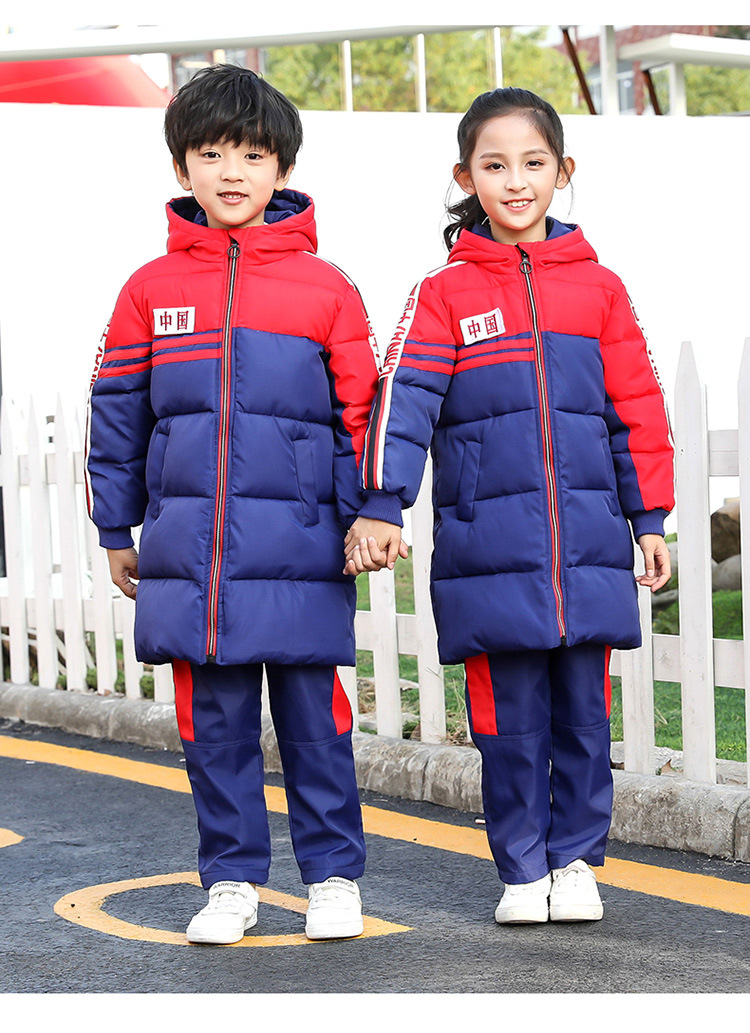 幼儿园棉衣校服小学生冬装加厚保暖棉服套装冬季防寒服班服老师服