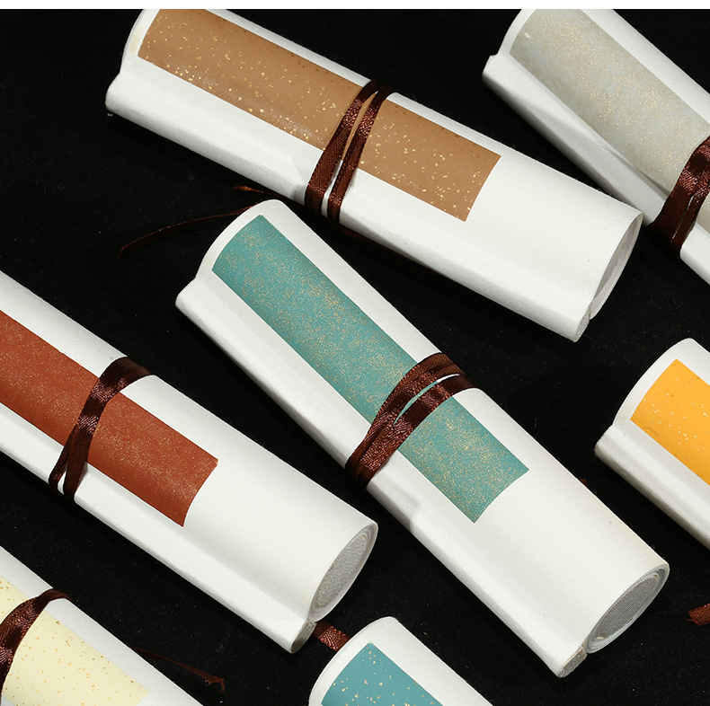 17cm宽手卷文房挂轴禅意长条挂轴手卷复古卷轴小品书法创作手卷