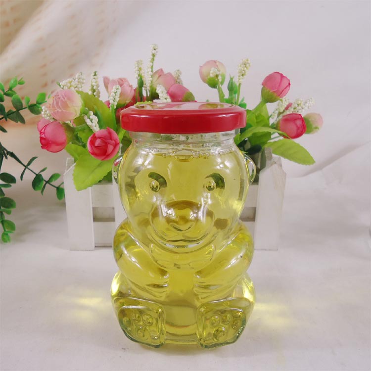 厂家直销卡通动物形状玻璃瓶280毫升糖果玻璃罐密封食品瓶定制