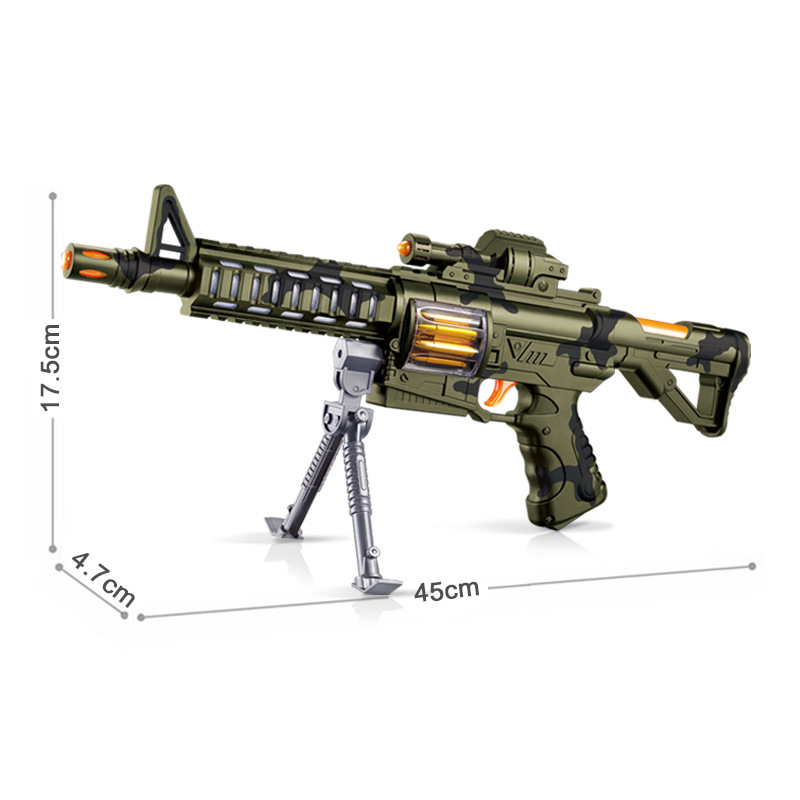 Voice Gun Music Light Acousto-Optic Gun Military Model Factory Direct Sales Stall Wholesale Electric Toy Gun