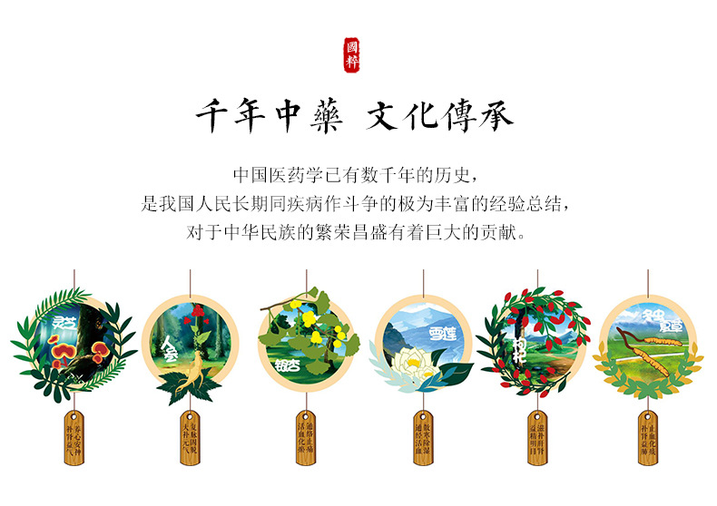 幼儿园环创创意不织布手工挂饰传统中医文化幼教墙挂小学diy玩具