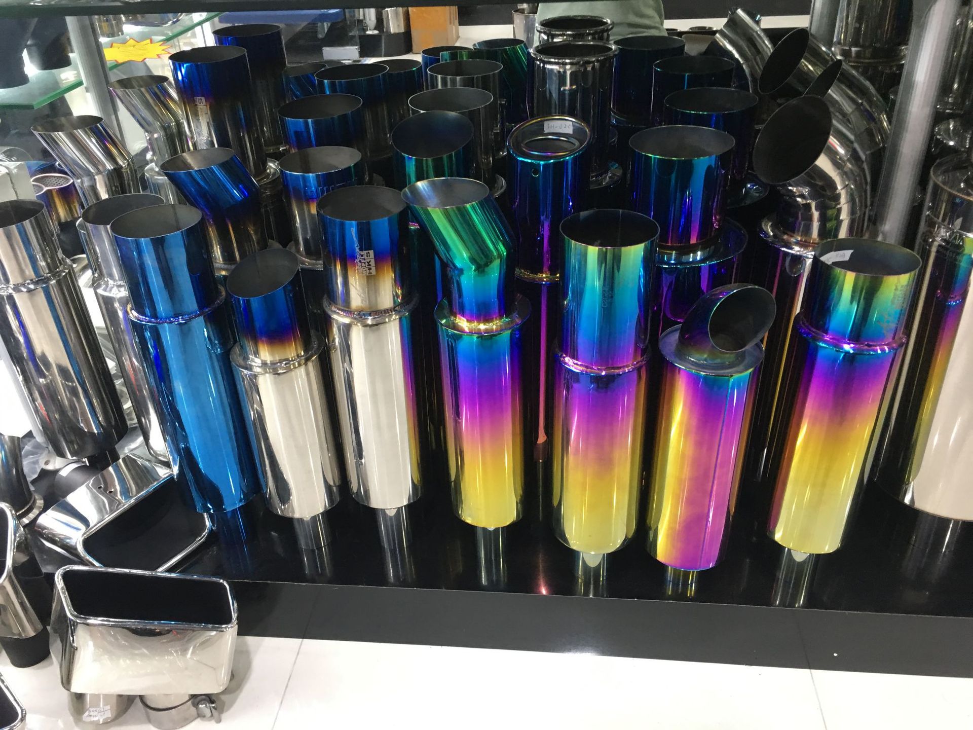 炫彩 厂家直销 改装专用 不锈钢 直排排气管 烤蓝响鼓 尾段 响喉