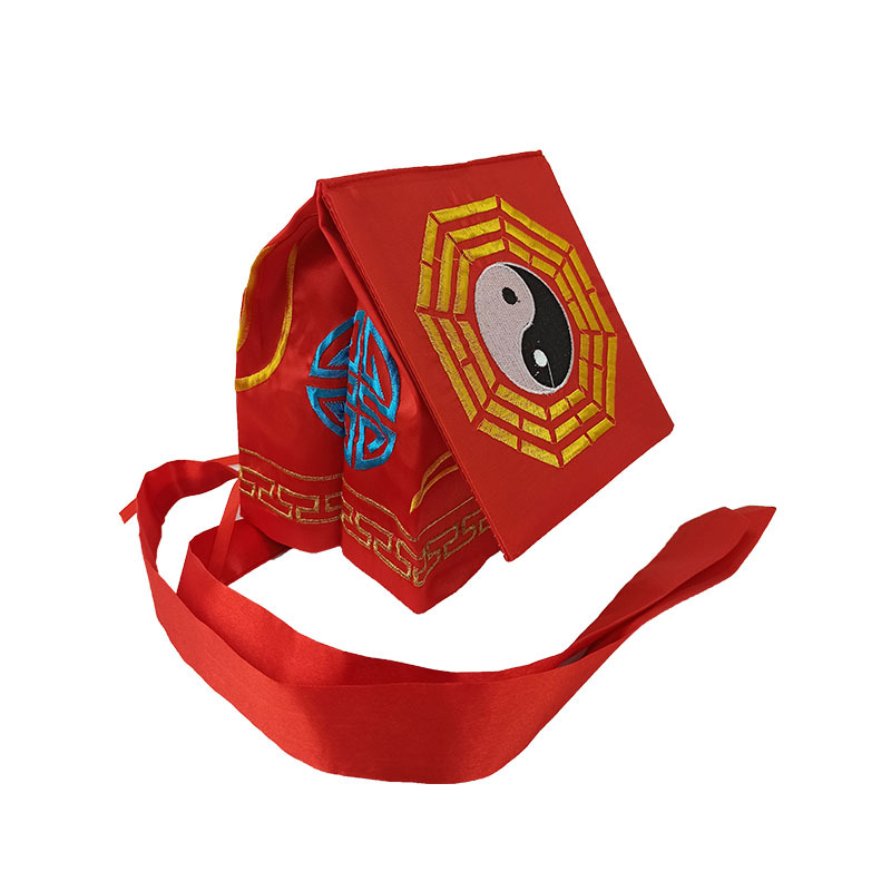 工厂直销道教帽子道士帽八卦帽 九梁巾道士帽道冠头巾黑色红色