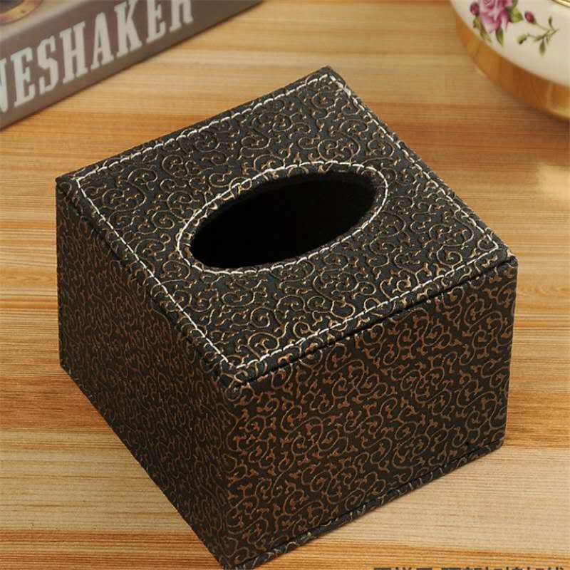 定做立体方形pu皮革创意北欧风纸巾盒 居家日用酒店防水收纳盒