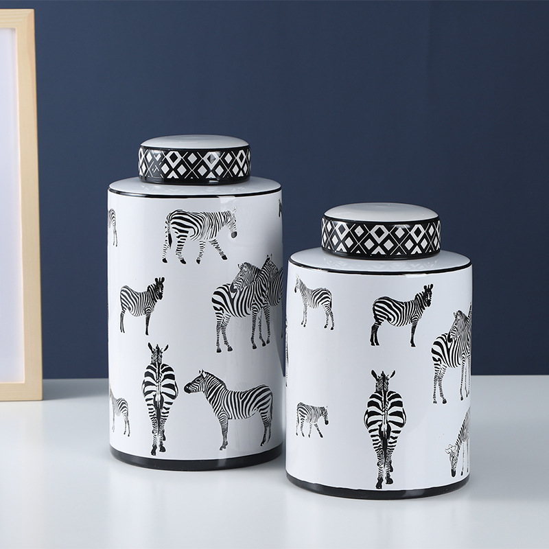 Modern Minimalist Furnishings Decoration Ceramic Bottle & Can Two-Piece Nordic Soft Decoration Jar Living Room Decorative Crafts