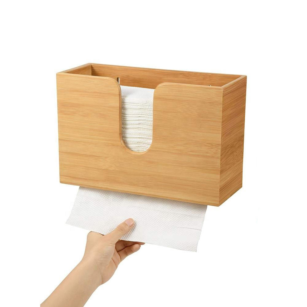 厂家直销竹制壁挂式手纸架纸巾盒墙挂擦手纸收纳盒浴室纸巾盒