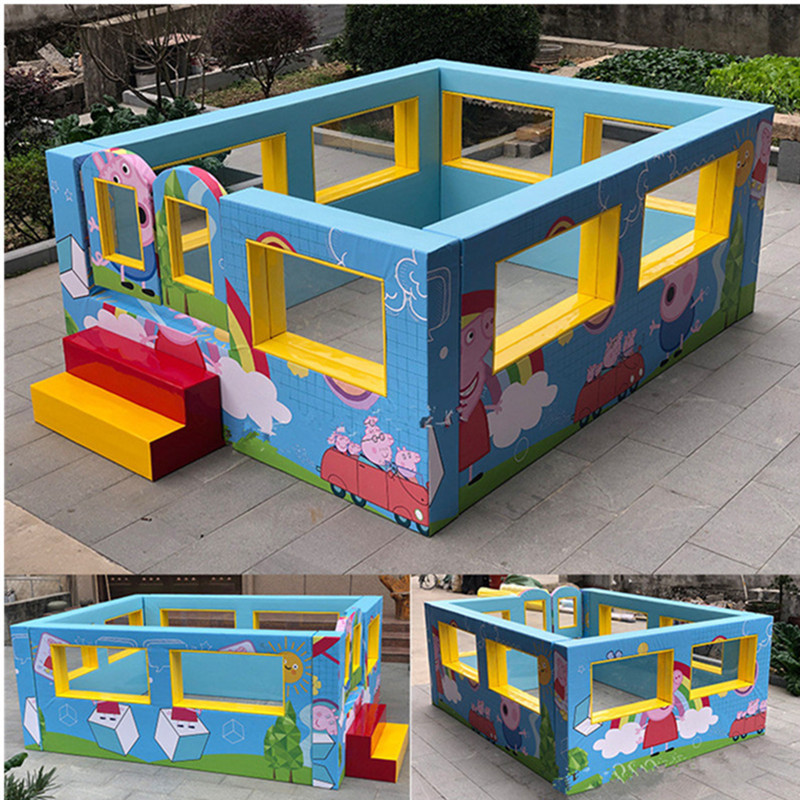 定制室内儿童沙池围挡软包游乐设施决明子纳米颗粒沙池