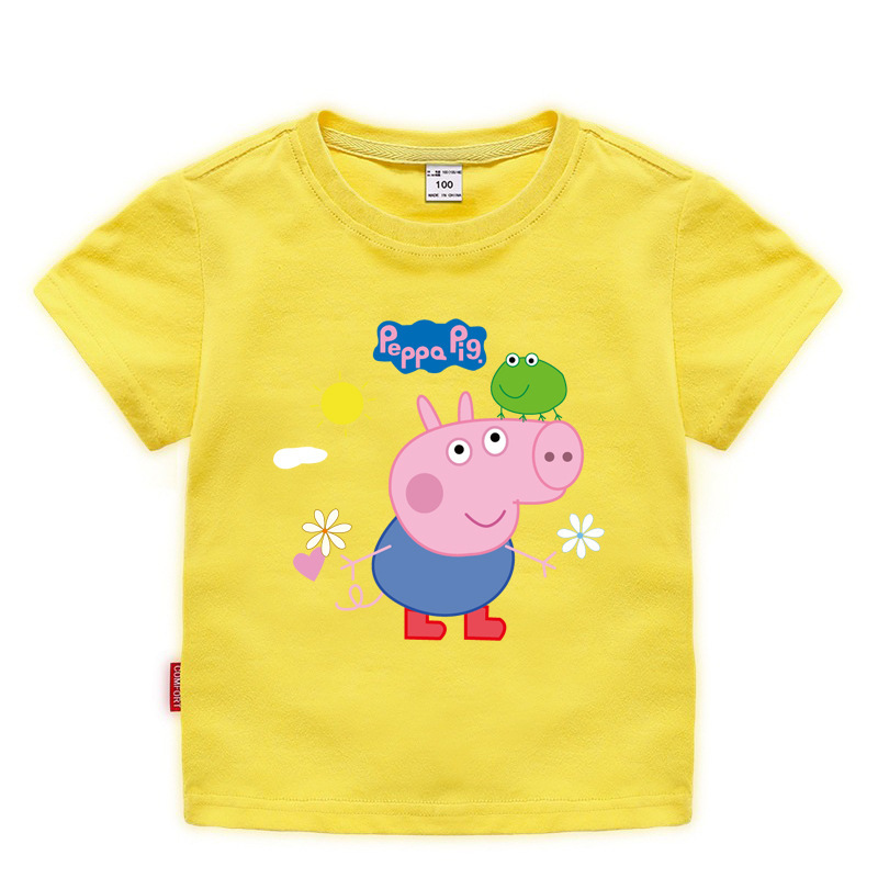 外贸童装儿童夏装短袖t恤男女童小猪乔治打底衫宝宝半袖t恤童上衣