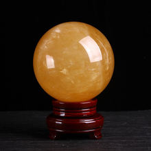 天然黄玉球摆件米黄玉原石打磨抛光10-12-15-18-20厘米黄龙玉球