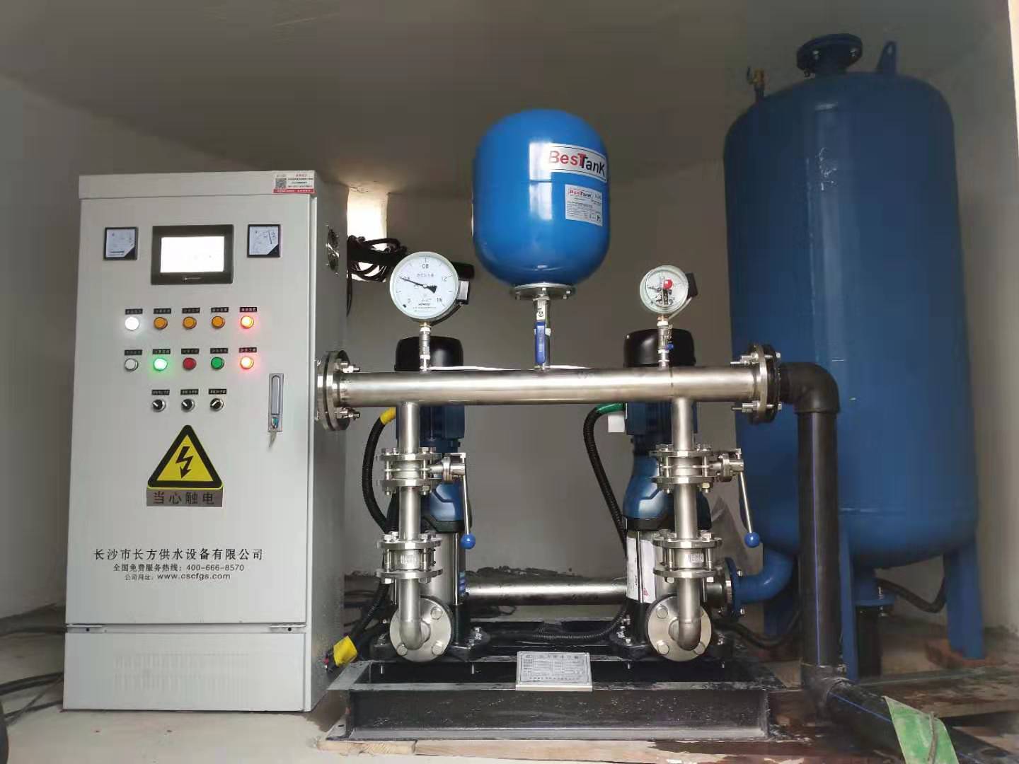 无负压供水设备恒压变频无塔系统二次加压不锈钢稳流罐南方增压泵